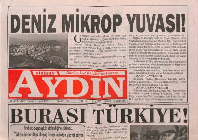 Giresun Aydın Gazetesi 8 Temmuz 2000 - Deniz Mikrop Yuvası GZ79795 - 1