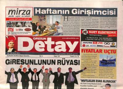 Giresun Detay Gazetesi 18-24 Ekim 2011 - Giresunun Keşap İlçesinde Amazon Aratias Hoteli Törenle Açıldı GZ96401 - 1