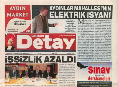 Giresun Detay Gazetesi 27 Eylül - 3 Ekim 2011 - Aydınlar Mahallesinin Elektrik İsyanı GZ96399 - 1