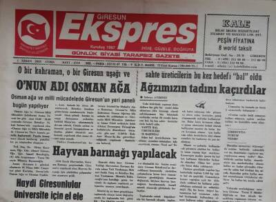 Giresun Ekspres 1 Nisan 2005-Osman Ağa Ve Milli Mücadelede Giresunun Yeri Paneli Bugün Yapılıyor GZ45615 - 2