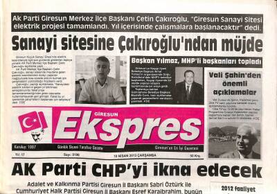 Giresun Ekspres 10 Nisan 2013 - Devlet Hastanesi Doğum Salonu Yenilendi - Başkan Aksudan Eğitime Tam Destek GZ95395 - 1