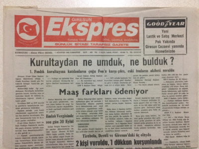 Giresun Ekspres Gazetesi 1 Ağustos 1998 - Kurultaydan Ne Umduk Ne Bulduk GZ24143 - 1