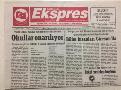 Giresun Ekspres Gazetesi 1 Mart 2005 - Okullar Onarılıyor GZ24155 - 1