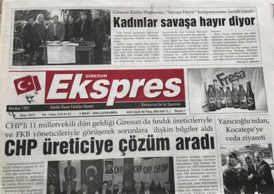 Giresun Ekspres Gazetesi 1 Mart 2006-Fatoğlu Gıdanın Başarısı Dünyaca Tescillendi GZ45567 - 1