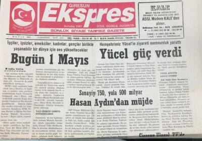 Giresun Ekspres Gazetesi 1 Mayıs 2004 Sanayiye 750, Yola 500 Milyar GZ30779 - 1