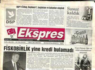 Giresun Ekspres Gazetesi 1 Nisan 2006 - Fiskobirlik Kredi Bulamadı GZ108829 - 1