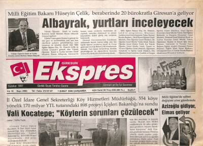 Giresun Ekspres Gazetesi 1 Şubat 2006 - Vali Kocatepe Köylerin Sorunları Çözülecek GZ108424 - 1