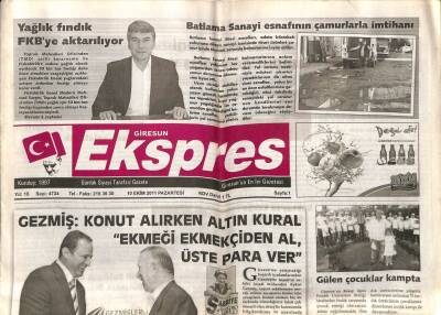 Giresun Ekspres Gazetesi 10 Ekim 2011 - Yağlı Fındık FKBye Aktarılıyor GZ108153 - 1