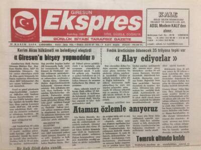 Giresun Ekspres Gazetesi - 10 Kasım 2004 - Kerim AksuGiresuna Bir Şey Yapmadılar GZ32177 - 1