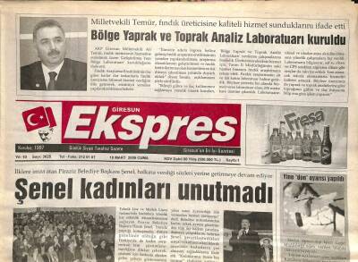 Giresun Ekspres Gazetesi 10 Mart 2006 - Hasan Şenel Kadınları Unutmadı GZ101481 - 1