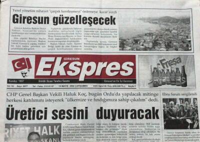 Giresun Ekspres Gazetesi 10 Mayıs 2006-Milli Futbolcumuz İsmail Aslan İrlanda Yolcusu GZ45740 - 2