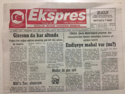 Giresun Ekspres Gazetesi 10 Şubat 2005 - Giresun Kar Altında GZ24126 - 1