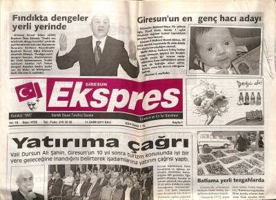Giresun Ekspres Gazetesi 11 Ekim 2011 - Fındıkta Dengeler Yerli Yerinde GZ108154 - 1