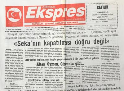 Giresun Ekspres Gazetesi 11 Mart 2000 - Yavuzkemal Turizm Cenneti Olma Yolunda GZ30574 - 1