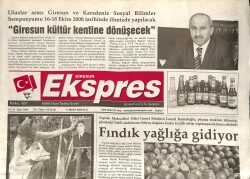 Giresun Ekspres Gazetesi 11 Mart 2008 - Fındık Yağlığa Gidiyor GZ101503 - 2