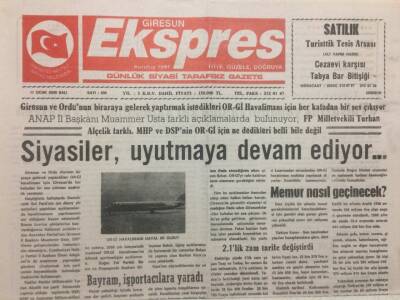 Giresun Ekspres Gazetesi - 11 Ocak 2000 - Siyasiler Uyutmaya Devam Ediyor GZ32186 - 1