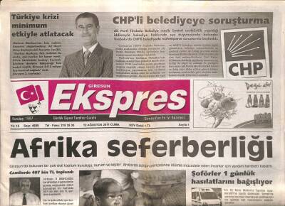 Giresun Ekspres Gazetesi 12 Ağustos 2011 - Afrika Seferberliği GZ108135 - 1