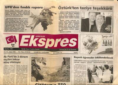 Giresun Ekspres Gazetesi 12 Ekim 2011 - Giresun`a 350 Milyon TL Yatırım GZ79696 - 1