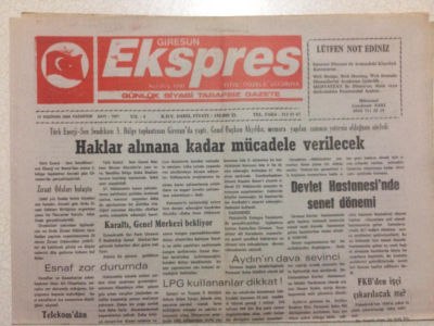 Giresun Ekspres Gazetesi 12 Haziran 2000 - Devlet Hastanesinde Senet Dönemi GZ24149 - 1