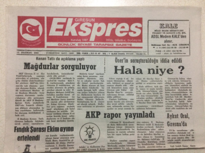 Giresun Ekspres Gazetesi 12 Haziran 2004 - Akp Rapor Yayınladı GZ24148 - 1