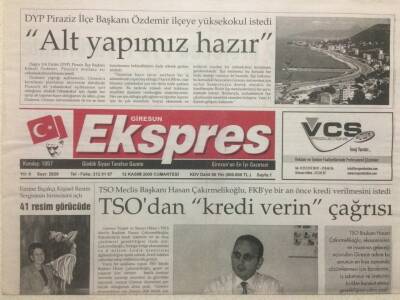 Giresun Ekspres Gazetesi 12 Kasım 2005 - TSOdan Kredi Verin Çağrısı GZ32242 - 1