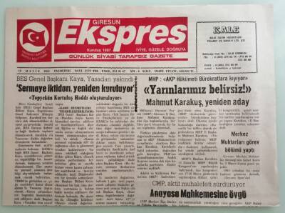 Giresun Ekspres Gazetesi 12 Mayıs 2003 Sermaye İktidarı Yeniden Kuruluyor -GZ33349 - 1