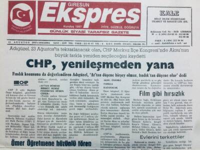 Giresun Ekspres Gazetesi 13 Ağustos 2003 - CHP Yenileşmeden Yana GZ41053 - 1