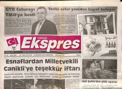 Giresun Ekspres Gazetesi 13 Ağustos 2011 - Esnaflardan Canikliye Teşekkür İftarı GZ108140 - 1