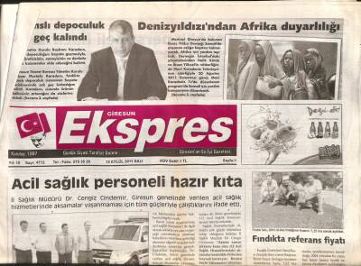 Giresun Ekspres Gazetesi 13 Eylül 2011 - Mustafa KaradereGeç Kalındı GZ108456 - 1