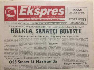 Giresun Ekspres Gazetesi 13 Haziran 2003 - Halkla Sanatçı Buluştu GZ34600 - 1