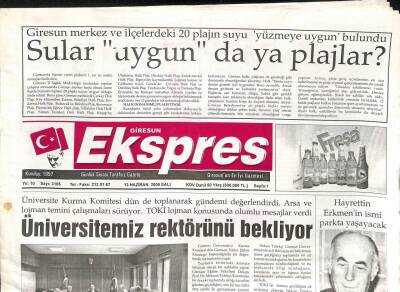 Giresun Ekspres Gazetesi 13 Haziran 2006 - Üniversitemiz Rektör Bekliyor GZ108444 - 1