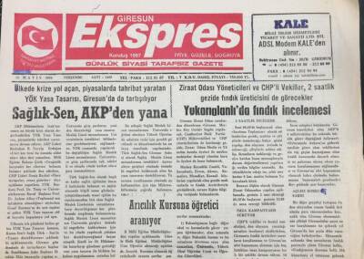 Giresun Ekspres Gazetesi 13 Mayıs 2004 Sağlık-Sen AKPden Yana GZ30774 - 1