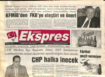 Giresun Ekspres Gazetesi 13 Şubat 2006 - CHP Halka İnecek GZ101451 - 1