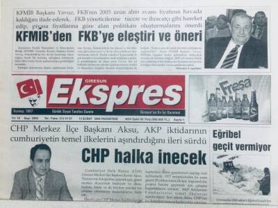 Giresun Ekspres Gazetesi 13 Şubat 2006 - CHP Halka İnecek GZ41392 - 1