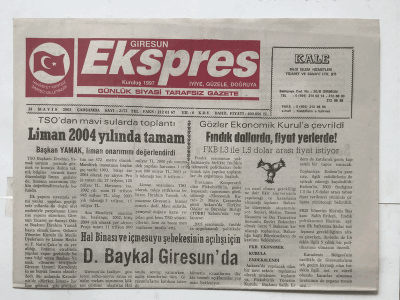 Giresun Ekspres Gazetesi 14 Mayıs 2003 - Liman 2004 Yılında Tamam GZ3886 - 1