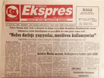 Giresun Ekspres Gazetesi 14 Nisan 2003 - Nefes Darlığı Yaşıyorlar Merdiven Kullanıyorlar GZ38776 - 1