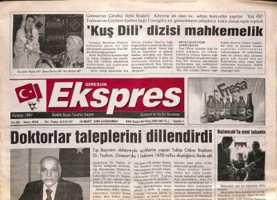 Giresun Ekspres Gazetesi 15 Mart 2006 - Çotanaklar Zonguldaktan Çekinmiyor GZ108139 - 1