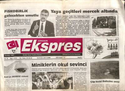 Giresun Ekspres Gazetesi 16 Eylül 2011 - Çöp Tesisi İhalesine Onay GZ108453 - 1