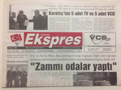 Giresun Ekspres Gazetesi 16 Kasım 2005 - Zammı Odalar Yaptı GZ24157 - 1