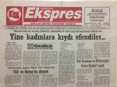 Giresun Ekspres Gazetesi 16 Mart 2005 - Yine Kadınlara Kıydı Efendiler GZ32265 - 1