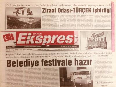 Giresun Ekspres Gazetesi 16 Mayıs 2006 - Ziraat Odası - Türçek İşbirliği GZ38778 - 1