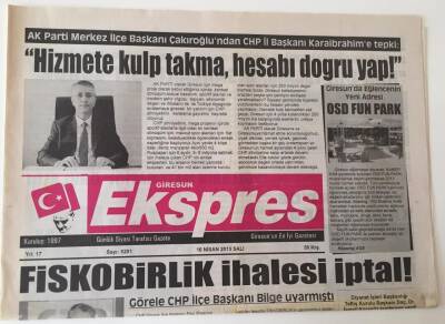 Giresun Ekspres Gazetesi - 16 Nisan 2013 - Fiskobirlik İhalesi İptal ! - GZ43697 - 1