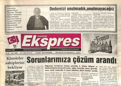 Giresun Ekspres Gazetesi 16 Şubat 2006 - Cengiz Demiralpi Unutmadık GZ101454 - 1