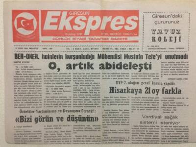 Giresun Ekspres Gazetesi 17 Ekim 1999 - O Artık Abideleşti GZ32224 - 1