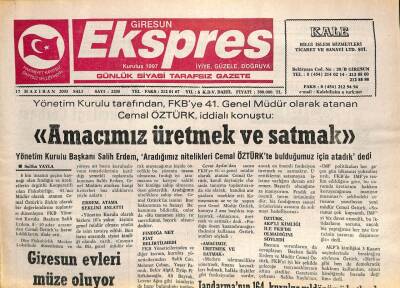Giresun Ekspres Gazetesi 17 Haziran 2003 - Giresun Evleri Müze Oluyor GZ101490 - 2