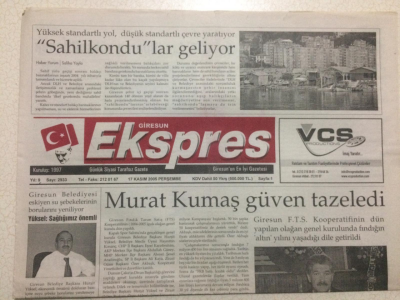Giresun Ekspres Gazetesi 17 Kasım 2005 - Murat Kumaş Güven Tazeledi GZ24159 - 1