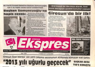 Giresun Ekspres Gazetesi 17 Nisan 2013 - Erol İnşaat Bir İlke İmza Atarak , Fore Kazık Tekniğiyle Güvenli Konutlar Yapıyor GZ96287 - 1
