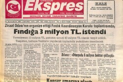Giresun Ekspres Gazetesi 18 Haziran 2003 - Fındığa 3 Milyon Tl İstendi GZ101498 - 2