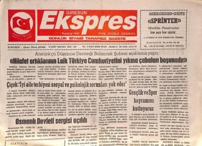 Giresun Ekspres Gazetesi 18 Mart 1999 - Osmanlı Devleti Sergisi Açıldı - Gençlik Ve Spor Bayramını Kutluyoruz GZ92572 - 1