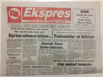 Giresun Ekspres Gazetesi 18 Ocak 2000 - Ağanın Saltanatı Bitiyor GZ24163 - 1